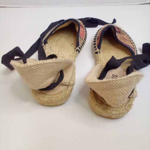 Soludos Ankle Tie Espadrille Women 5 Aztec Pattern - Picture 11 of 14